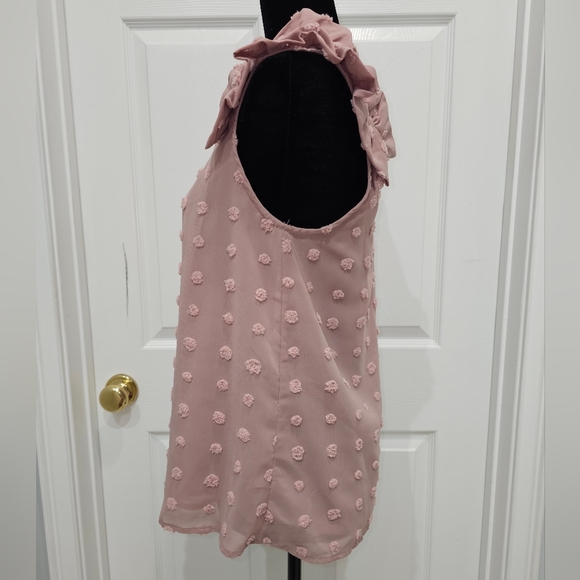entro, Women's Size Small Elegant Pink Sleeveless Top with Ruffle Details, NWT - Picture 3 of 12
